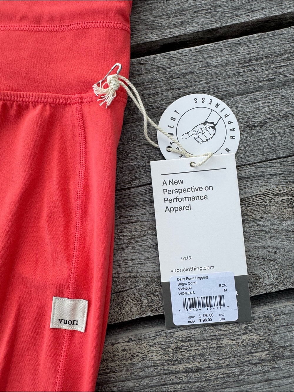 Vuori Daily Form Legging Bright Coral Size Medium NWT 🪸 - Picture 3 of 6